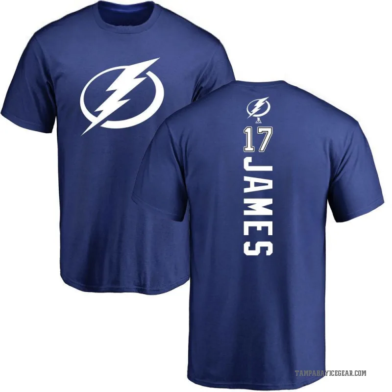 Dominic James Men's Royal Tampa Bay Lightning Backer T-Shirt -