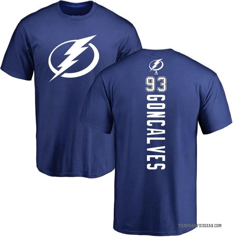 Gage Goncalves Men's Royal Tampa Bay Lightning Backer T-Shirt -