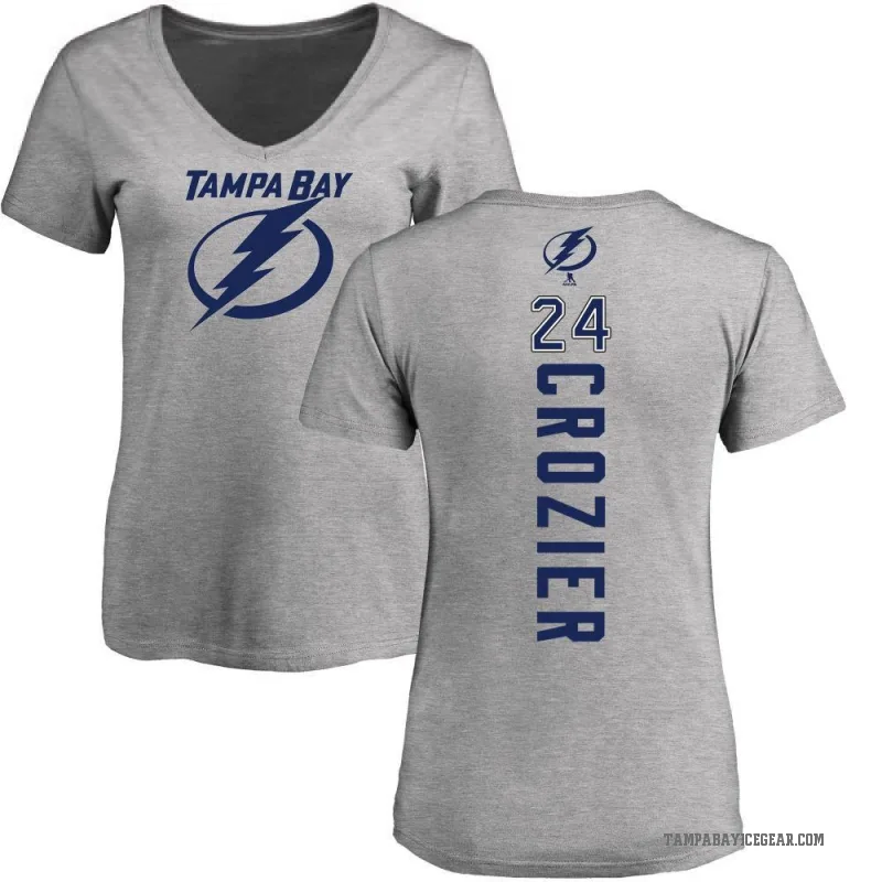 Maxwell Crozier Women's Ash Tampa Bay Lightning Backer T-Shirt -