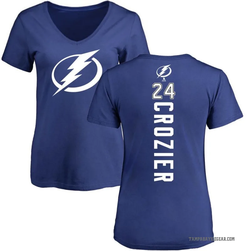 Maxwell Crozier Women's Blue Tampa Bay Lightning Backer T-Shirt -