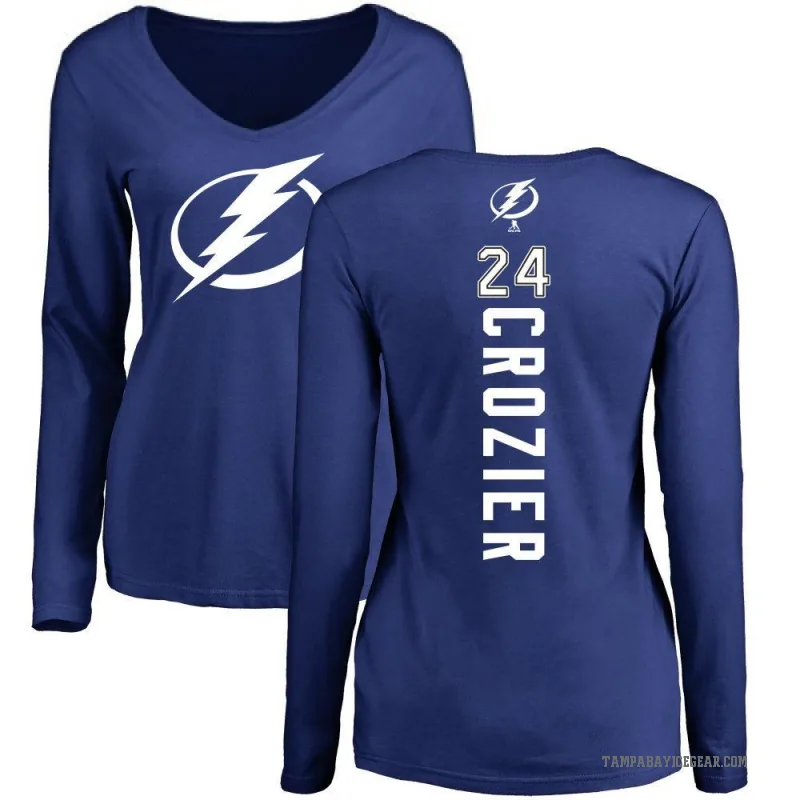 Maxwell Crozier Women's Royal Tampa Bay Lightning Backer V-Neck Long-Sleeve T-Shirt -
