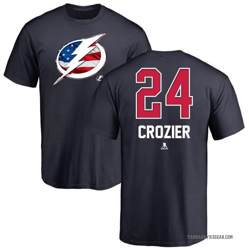 Maxwell Crozier Youth Navy Tampa Bay Lightning Name and Number Banner Wave T-Shirt -